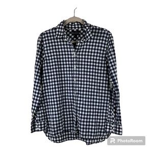 J. Crew Boys Blue Gingham Button Down Shirt Size L/12P